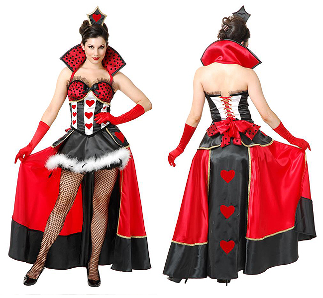Red Queen Dress with Over Skirt, Collar & Crown *IN STOCK*